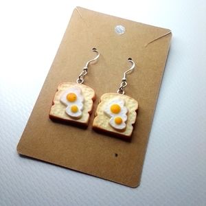 Egg and bread earings